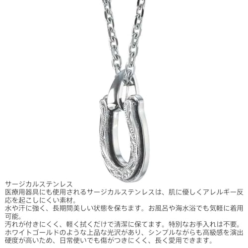 Ожерелье Lionheart Hawaiian Horseshoe, Хирургическая нержавеющая сталь, Серебристый, Предварительно упаковано, с Индивидуальным мешочком, Мужское