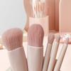 5pcs Travel Size Makeup Brushes Set Mini Makeup Brushes, Small Complete Function Cosmetic Brushes Kit with Case and Mirror Perfe