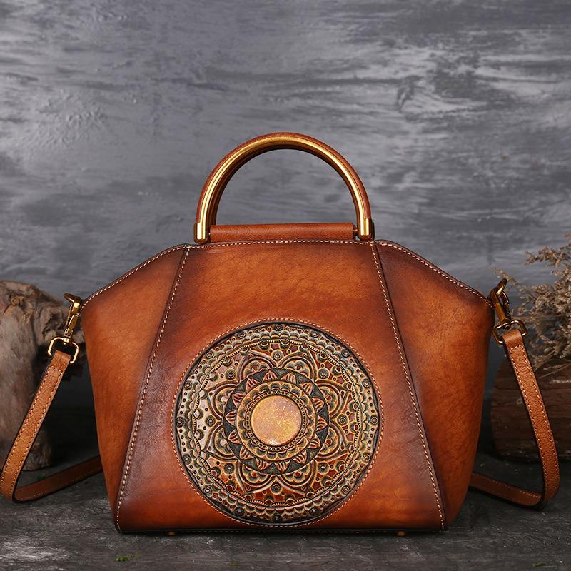 Женская сумка из натуральной кожи Premium Sense Niche Tote Bag Большая вместительная сумка для пельменей
