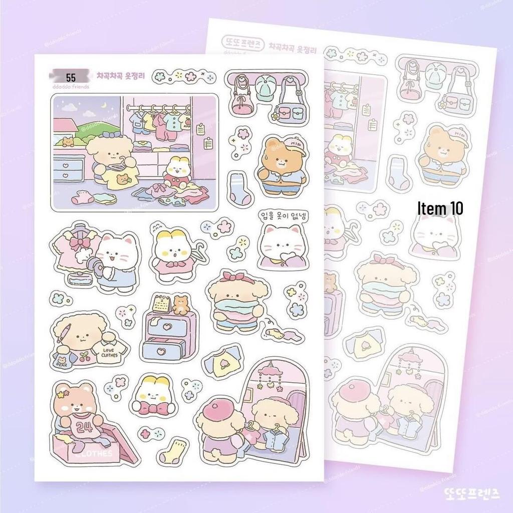 Korean Cute Bear Cartoon Stickers – Waterproof DIY Decoration Stickers