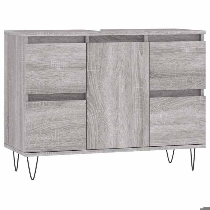 VidaXL Bathroom Cabinet Sonoma Grey 80x33x60 Cm Engineered Wood 831658