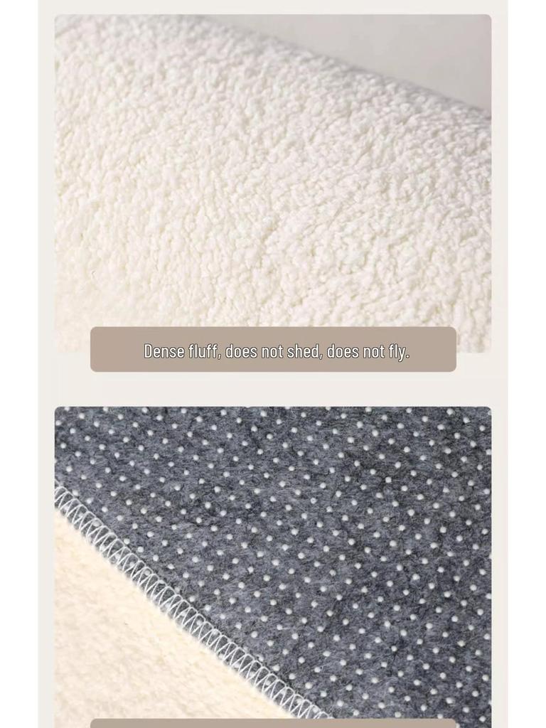 Плюшевый Нескользящий Ковер из Искусственного Кашемира, Большой Зимний Напольный Коврик с Обметанными Краями