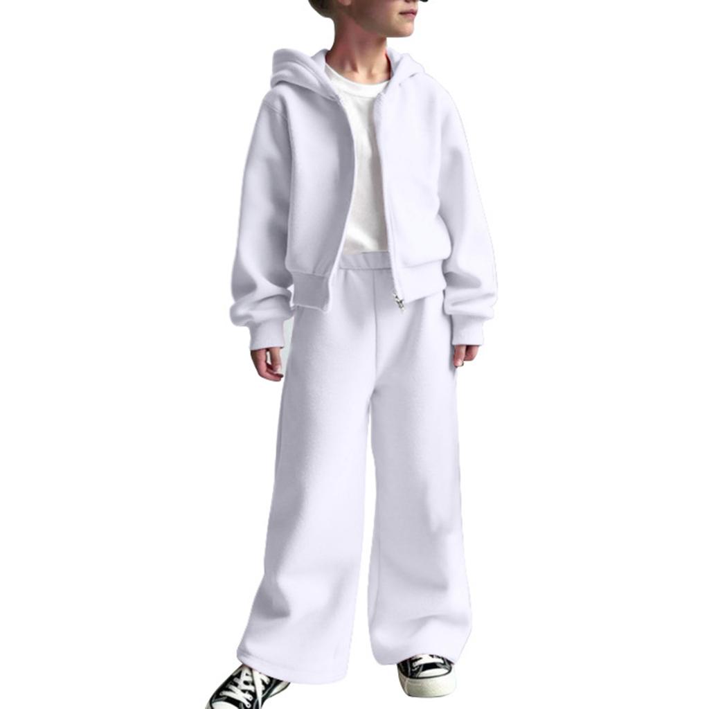 Комплект из трех предметов для девочек: толстовка с капюшоном + брюки + футболка. Спортивный флис, повседневный детский наряд.