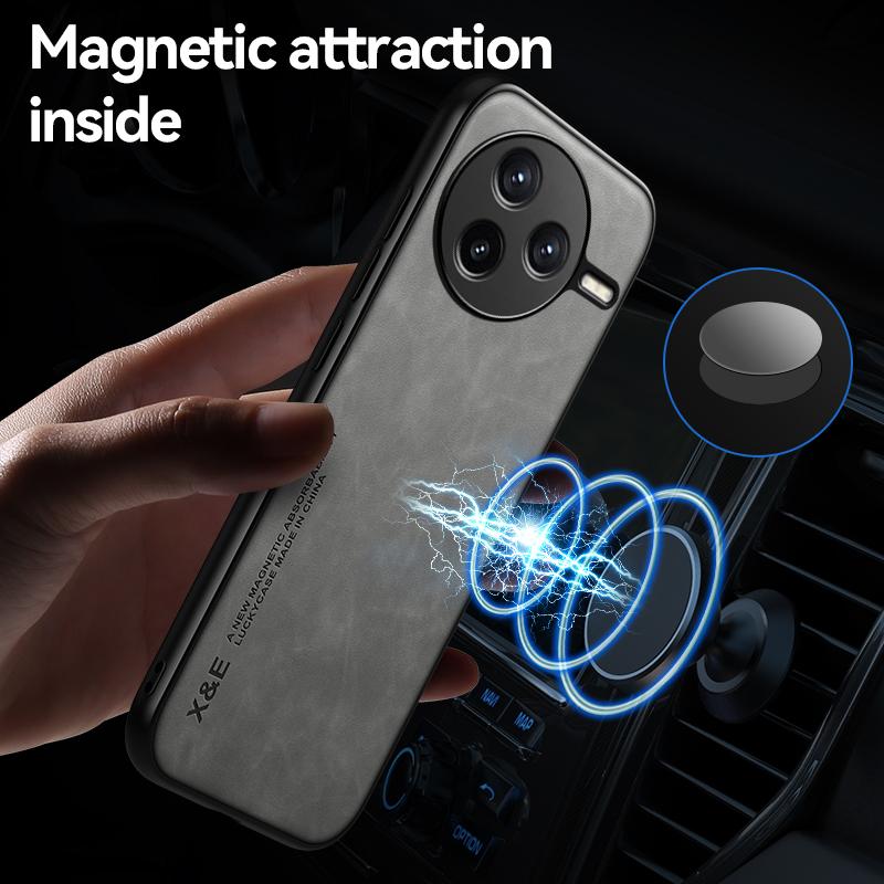 Для Xiaomi Redmi K80 Pro Магнитный автомобильный держатель кожаный чехол для телефона Redmi K70 Ultra K60Pro противоударный чехол защитная задняя крышка