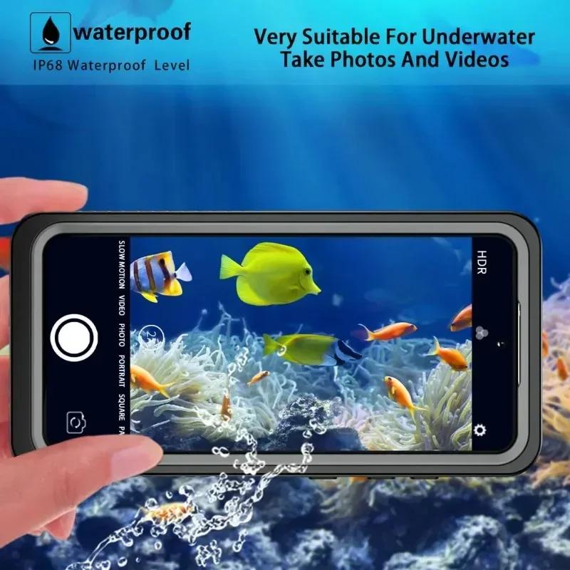 IP68 Full Seal Underwater Waterproof Cover for Samsung S26 S25 S24 Ultra S23 Plus S21 S20 FE Case with Swimming Ring Hanger Cord