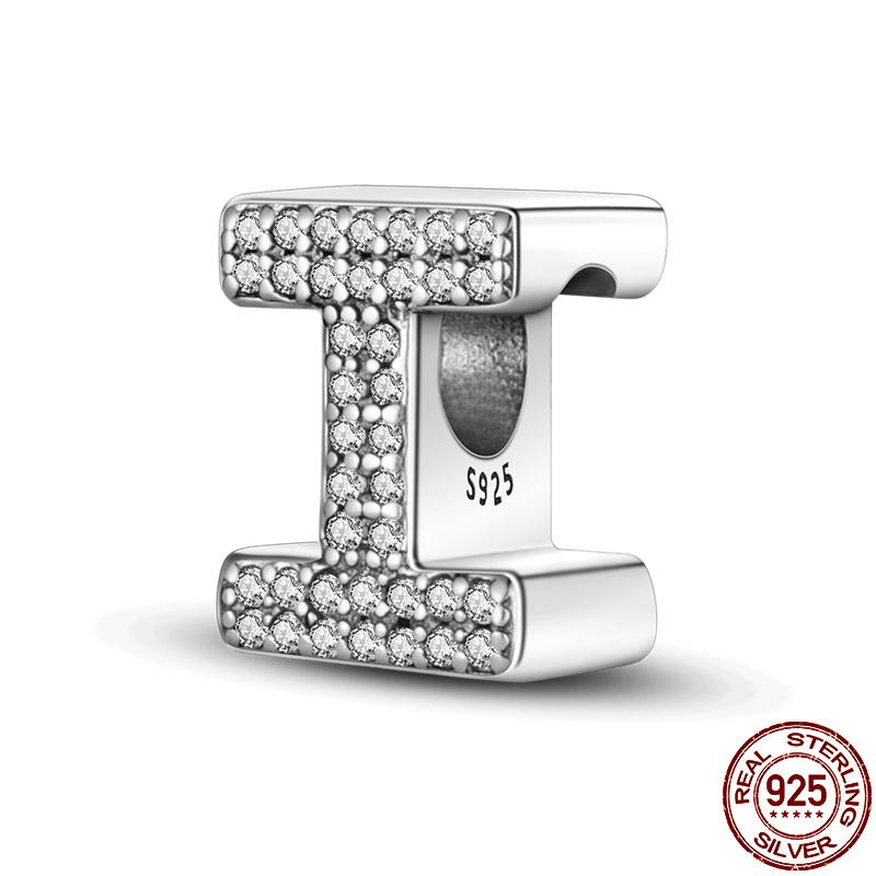 Silver 925 Charms Original Fit Original Bracele Silver Classic 26 Letters Beads Diy Charm For Women Jewelry
