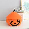 Halloween Woven Pumpkin Basket with Lid Empty Rope Woven Basket Trick or Treat Pumpkin Storage Bin Candy Snack Container