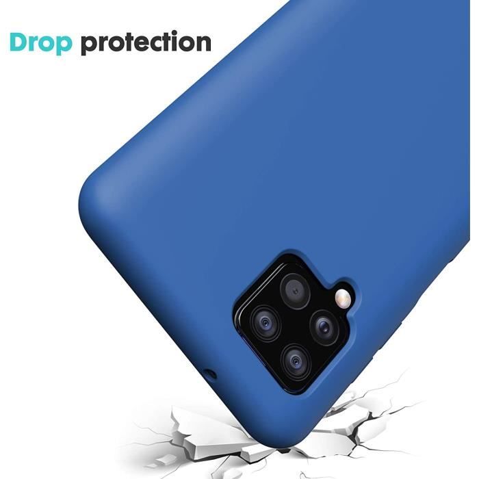Case Cover Compatible with Samsung Galaxy A42 5G + [3 Pieces] Tempered Glass Screen Protector, [Ultra Thin] Soft Silicone Case