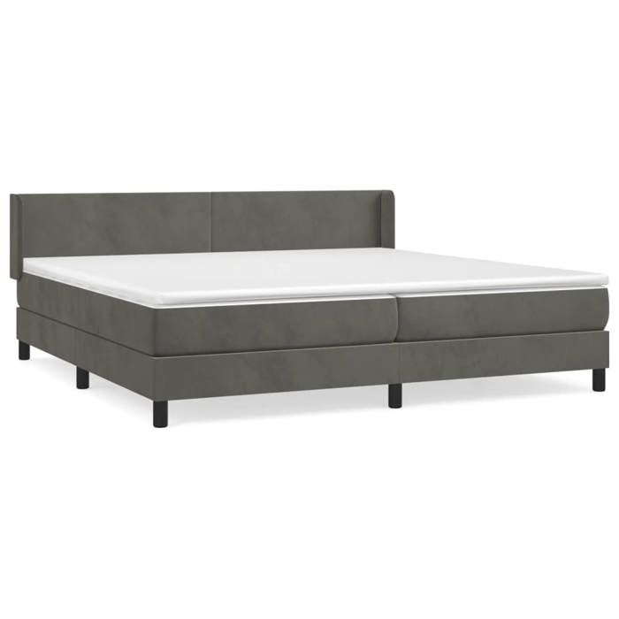 Maison Exclusive - Sommier à lattes de lit et matelas Gris foncé 200x200cm Velours