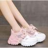 Модные женские кроссовки на массивной платформе, женская модная спортивная обувь, розово-белые спортивные кроссовки, теннисные, женские, элегантные, на шнуровке, zapatillas