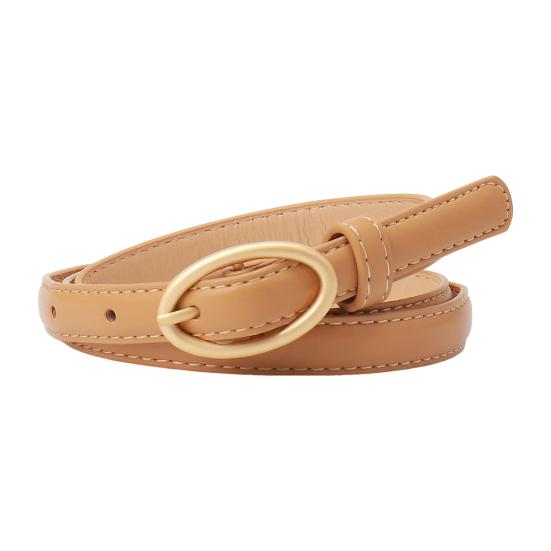 Женский ремень с металлической овальной пряжкой, декором и несколькими отверстиями, регулируемая длина, пояс из искусственной кожи, аксессуар для рубашки или свитера