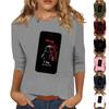 Женская мода повседневная 3/4 рукава темный персонаж принт круглый вырез пуловер топ