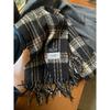 Autumn And Winter New Color Blocked Plaid Scarf For Women Thickened And Warm For Couples Scarf For Students High-End And Versatile