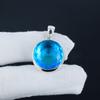 Серебряная подвеска с драгоценным камнем London Blue Topaz из стерлингового серебра 925 пробы — круглая ручная работа, повседневное украшение, подарок на день рождения