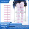 Striped Lolita Knee Socks with Pink Cat Claws and Dog Paws for Girls
