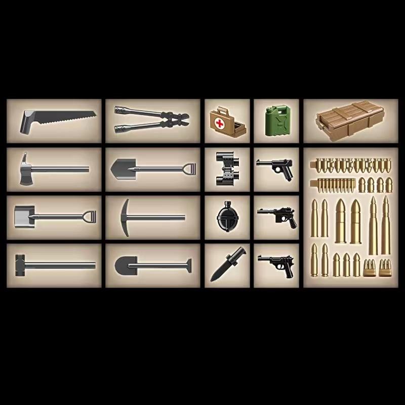 606 шт. РСЗО/01 и 37-мм противотанковая пушка Pak35/36 Серия военной техники Второй мировой войны Танковые строительные блоки Кирпичики Набор моделей Игрушки для детей Подарки