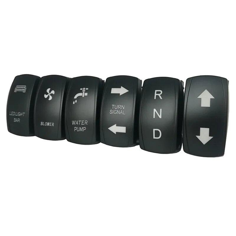 1 шт. 24 В автомобильный переключатель типа лодки, модификация со стрелками вверх и вниз, яхтенный трехскоростной самоблокирующийся RND белый свет вперед