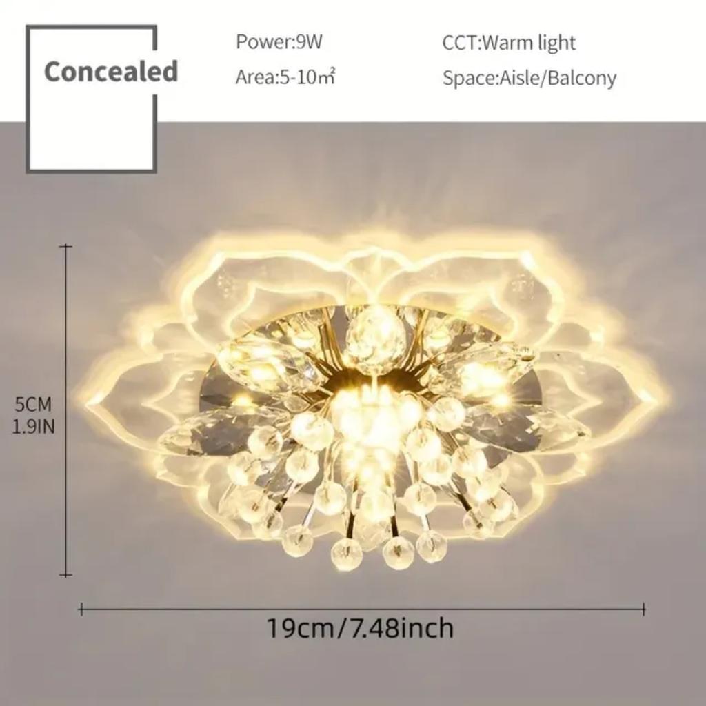 New Modern Crystal Petals LED Ceiling Lights Aisle Hallway Corridor Stairway Villa Gallery Kitchen Coffee Indoor Lights