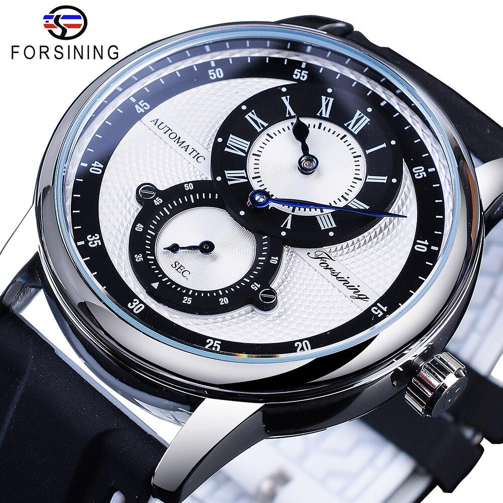 Механические часы Forsining с силиконовым ремешком