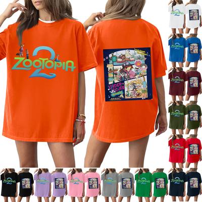 Женская повседневная модная футболка с круглым вырезом, принтом и коротким рукавом