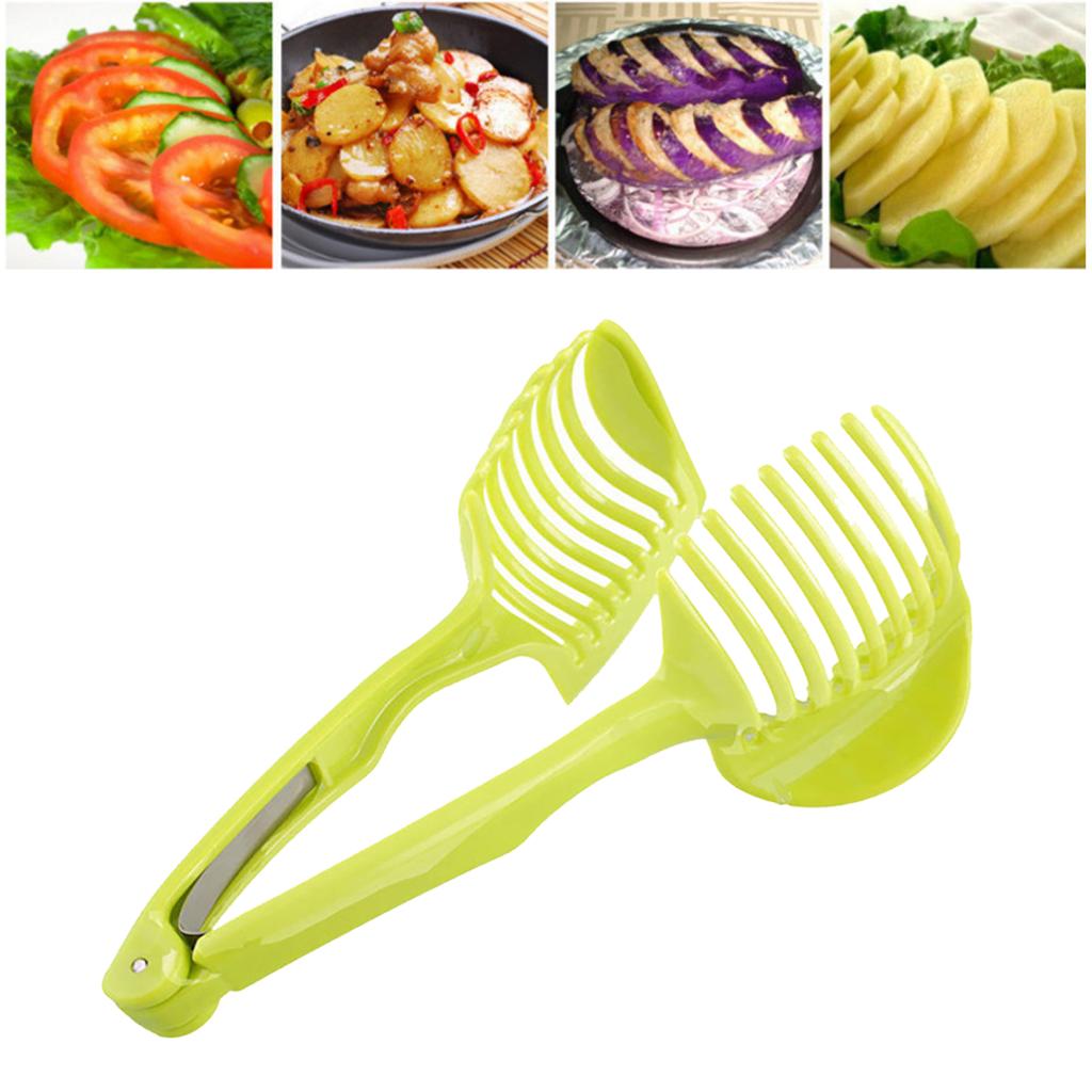 Держатель для нарезки томатов, ручное приспособление для нарезки ломтиками, держатель для круглых фруктов и овощей, кухонный резак