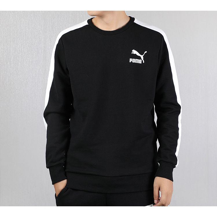 Puma Iconic T7 Crew Fleece Sweatshirt Men Sweatshirt Black 595913-01