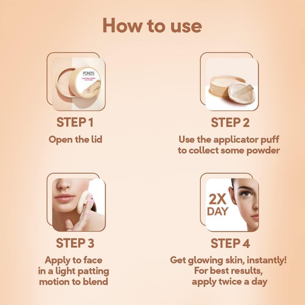 POND'S BB Пудра для лица Natural Glow для нормальной кожи, Розовый матовый финиш, Контроль жирности, Маскирует пятна, Компакт 30 г