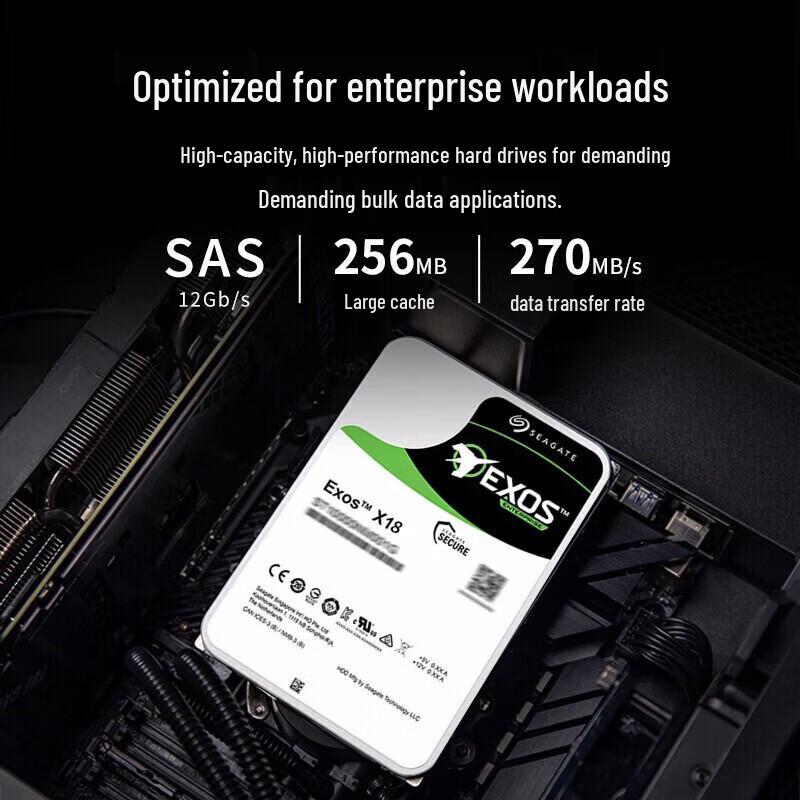 Seagate Exos X18 16TB Enterprise SAS Hard Drive
