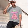 2026 New Cute Kawaii Pink Spaceship Cat Y2k Graphic Tee Trendy Creative Gift Short Sleeve Tshirt