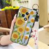Fashion Design Flower Phone Case For OPPO Reno12F 5G Protective Wristband Kickstand Waterproof Wrist Strap Durable Ring