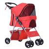 Folding Dog Stroller for Small Dogs, Dog Pushchair with Braked Wheels,Red