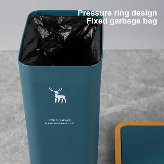9L/12L Convenient Dog Proof Elk Print Trash Can Press Top Lid Bathroom Accessories