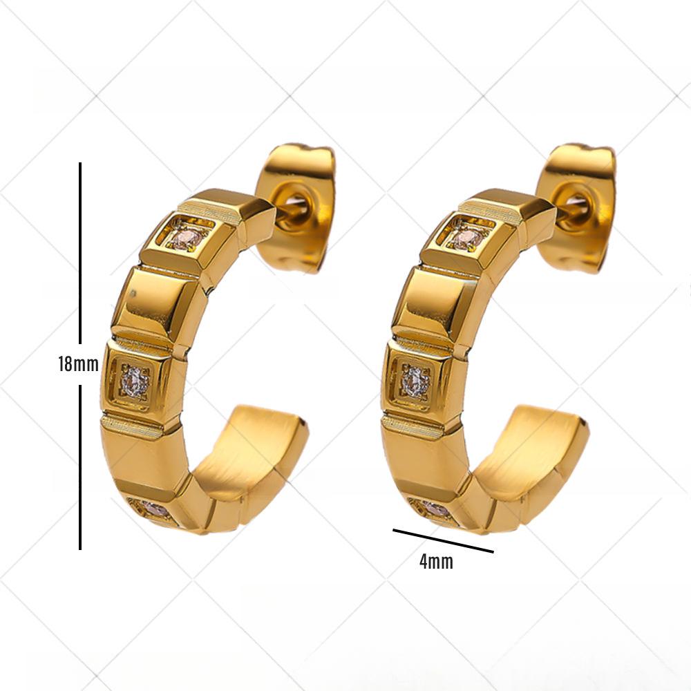 Темперамент Нишевые Высококлассные Квадратные Блоки с Серьгами-Бриллиантами Клетчатые Модные Серьги