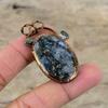 Ларвикитовый кулон, медный кулон, изготовленный гальваническим способом, кулон с аквамарином ручной работы, грубый кулон, гальваническое ювелирное изделие, подарок для мамы, кулон с настоящим драгоценным камнем