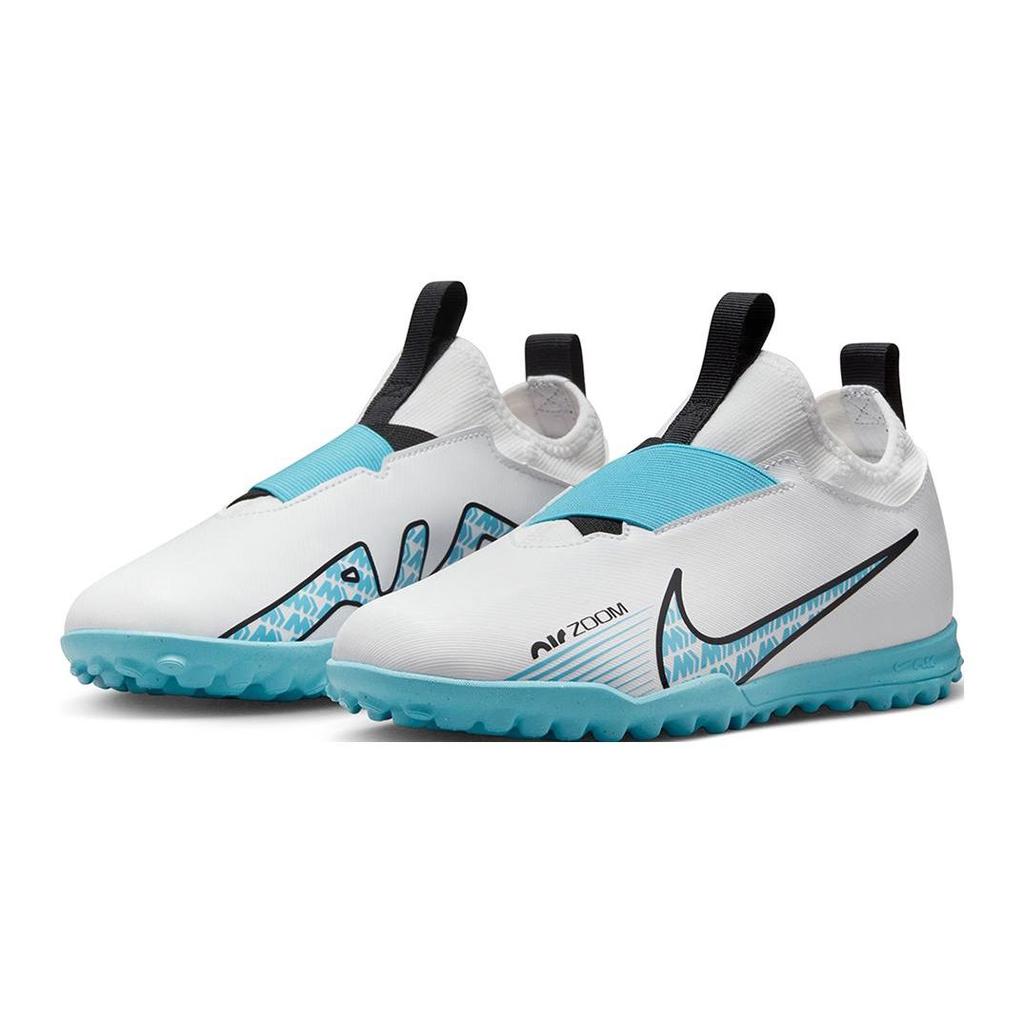 Nike Детские футбольные бутсы Zoom Vapor 15 Academy с низким верхом, с амортизацией против ударов, DJ5621-146, белые/синие