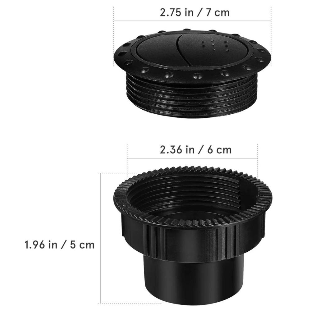 Круглый воздуховыпускной дефлектор кондиционера на приборной панели с жалюзи, боковой воздуховыпускной дефлектор на крыше, вентиляционное отверстие 60 мм/2,3 дюйма
