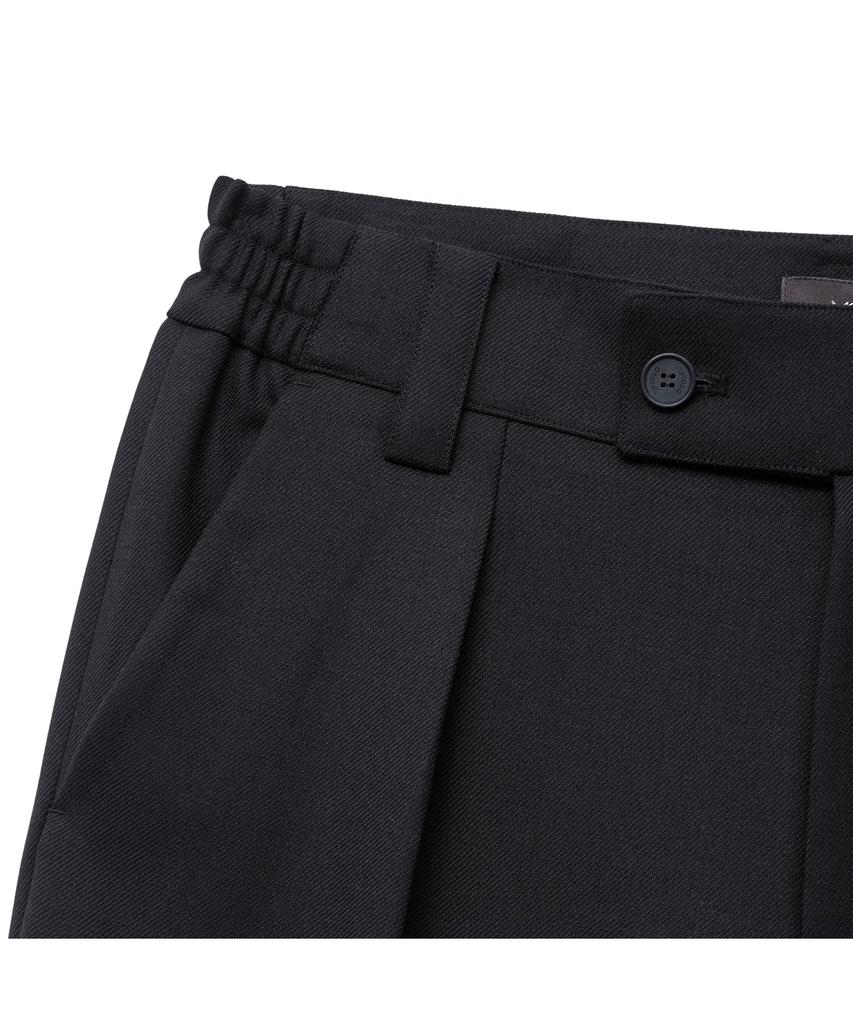 IOLO Twill Relaxed One-Pleat Pants_Black