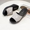 2024 Woman Slippers Summer Platform Ladies Wedges Peep Toe Rhinestone Slides Female Solid Women Casual Outdoor Shoes Women's