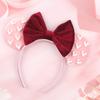 Pearls 3.3"Mouse Ears Headband 5‘’ Velvet Bow Hairband For Girls Festival Party Cosplay DIY Hair Accessories Women Gifts
