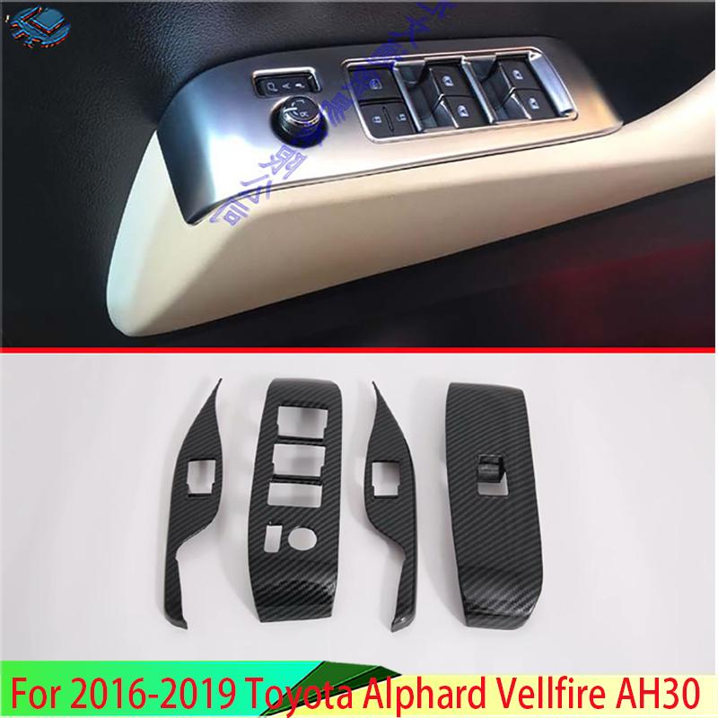For Toyota Alphard Vellfire AH30 2016- Car Door Window Armrest Cover Switch Panel Trim Molding Garnish Right Hand Drive