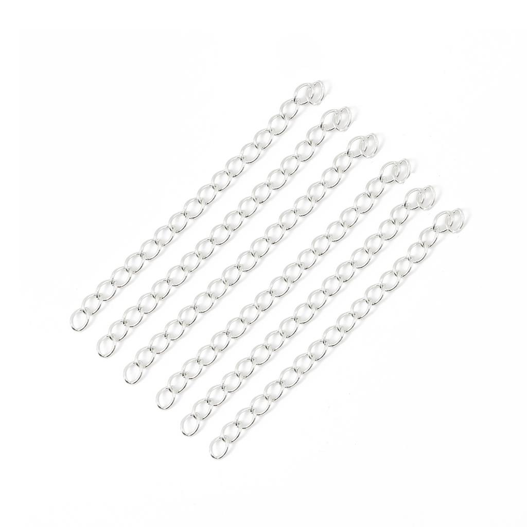Универсальные металлические удлинительные цепочки для ювелирных изделий с совместимостью с застежкой-лобстером - 50 штук