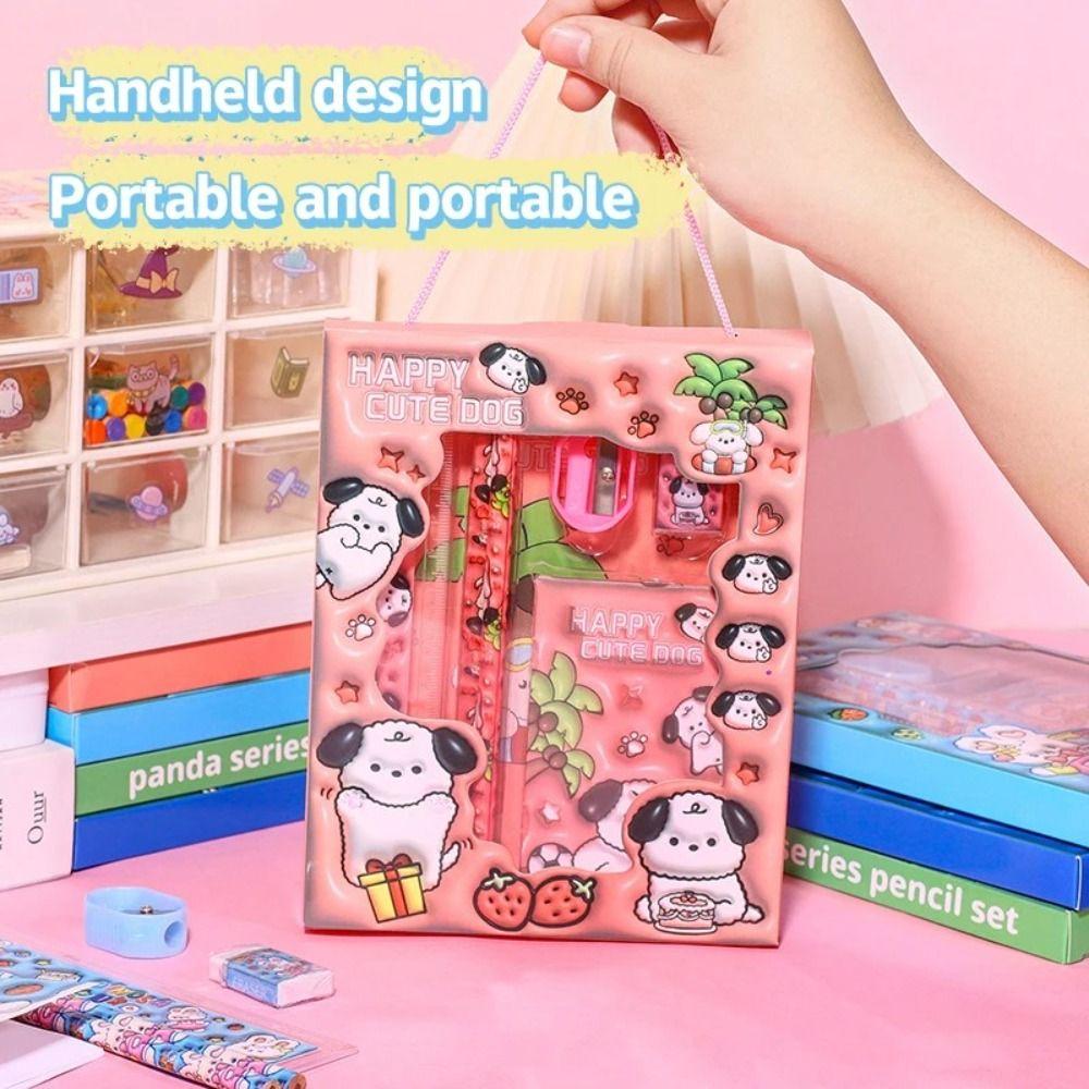 6Pcs/Set Sharpener Stationery Set Erasers Study Stationery Set Children's Pencils School Supplies