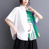 DIMANAF 2024 Плюс Размер Новая Летняя Стильная Блузка Винтаж Ретро Дизайн Белая Повседневная Рубашка С Коротким Рукавом Женская Свободная Рубашка Рубашка С Принтом