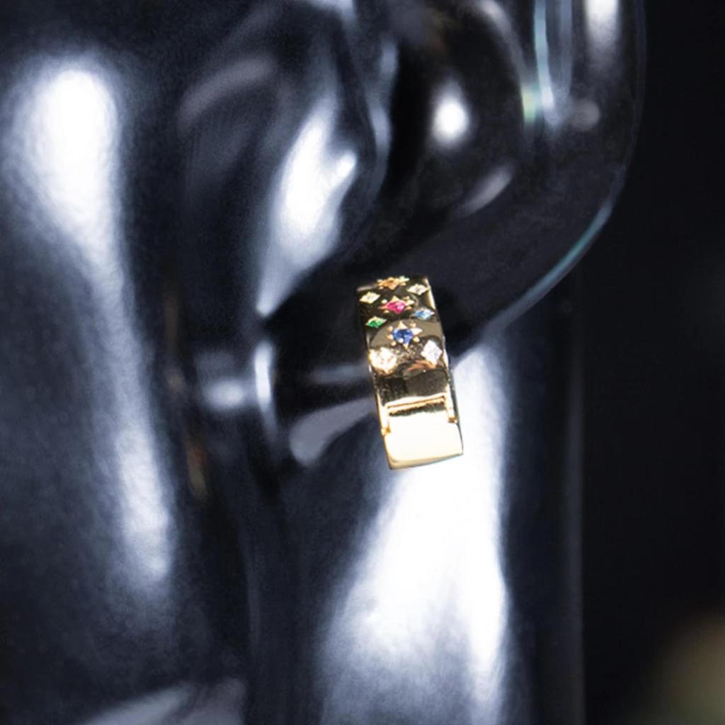 Серьги из стерлингового серебра 925 пробы с разноцветным цирконием, позолоченные 14 карат, индивидуальные серьги-кольца, модные ювелирные изделия