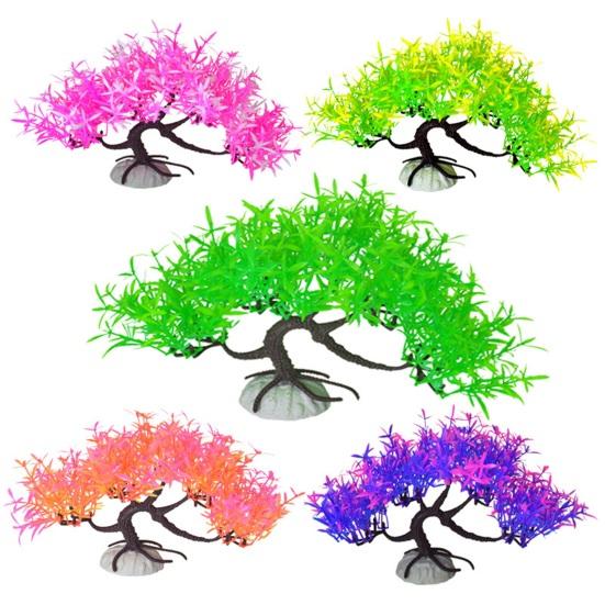 Искусственное водное растение, маленькое аквариумное дерево, реалистичное моделирование, пластиковые гидропонные долговечные украшения для водных растений