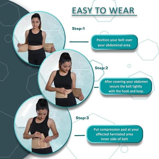 Wonder Care Polyester Umbilical Hernia Belt Hernia Support Brace with Removable Compression Pad Navel Hernia Pain Relief for Men & Women (4XL)