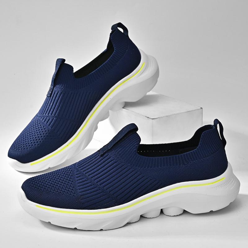 Fashion Running Shoes Men Lightweight Mesh Comfortable Flat Casual Walking Shoes Slip on Unisex Sneakers for Men Lightweight Casual Shoe