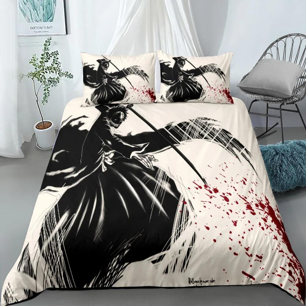 2025 Anime bleach Children Bedding Set King Queen Double Full Twin Single Size Bed Linen Set