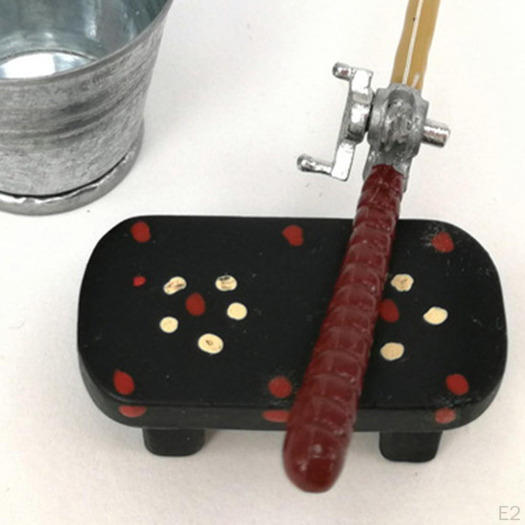 1:12-масштабный кукольный домик, миниатюрное ведро + скамейка для удочки