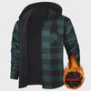 Plus Velvet Hooded Plaid Men's Long Sleeve Shirt - Large Size, Warm Casual Wear for Autumn/Winter 2025